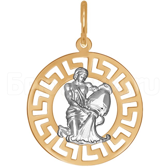 Подвеска знак зодиака из комбинированного золота 031304