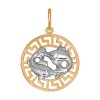 Подвеска знак зодиака из комбинированного золота 031305