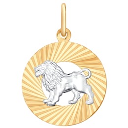 Подвеска «Знак зодиака Лев» из комбинированного золота 031369