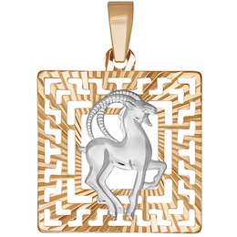 Подвеска «Знак зодиака Козерог» из комбинированного золота 032229
