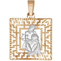 Подвеска «Знак зодиака Водолей» из комбинированного золота 032230
