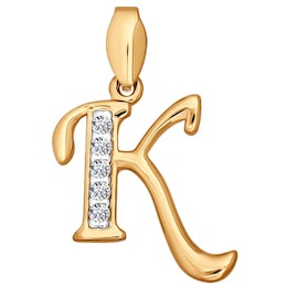 Кулон-буква «К» из золота 032981
