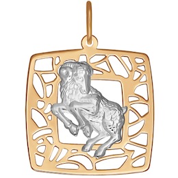 Подвеска знак зодиака из комбинированного золота 033627