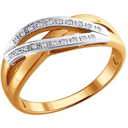 Кольцо из комбинированного золота с бриллиантами 1010024