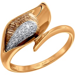 Кольцо из комбинированного золота с бриллиантами 1010706