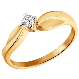 Помолвочное кольцо из золота с бриллиантом 1011233