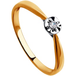 Помолвочное кольцо из золота с бриллиантом 1011568