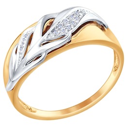 Кольцо из комбинированного золота с бриллиантами 1011569