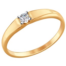 Кольцо из золота с бриллиантом 1011610
