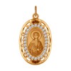 Нательная икона «Святая мученица Вера» окруженная фианитами 103509