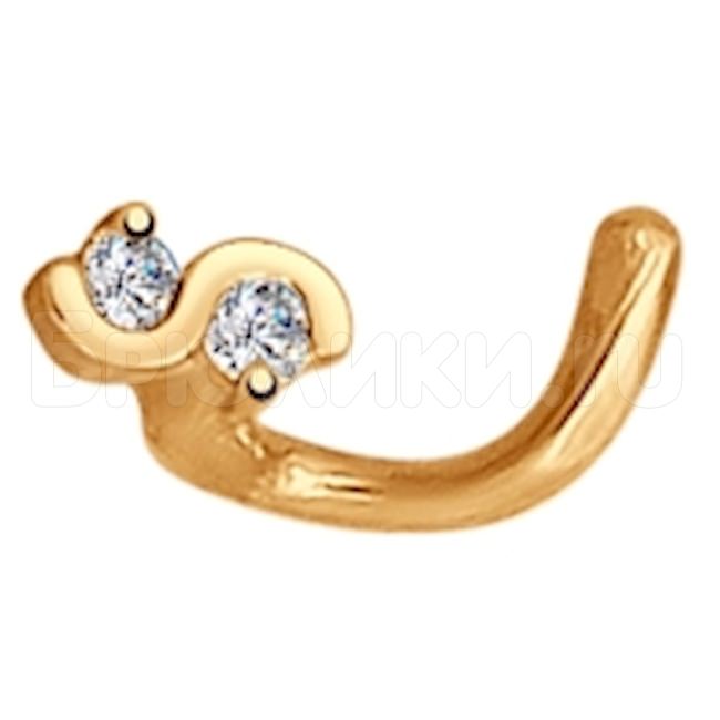 Пирсинг в нос из золота с бриллиантами 1060006