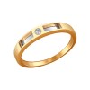 Обручальное кольцо из комбинированного золота с бриллиантом 1110077