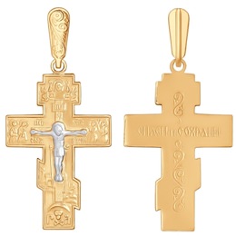 Крест из комбинированного золота 120011