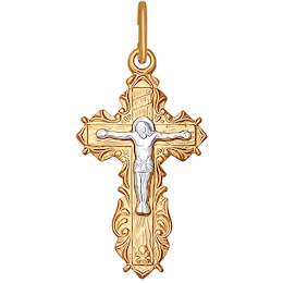 Крест из комбинированного золота 120017