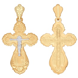 Крест из комбинированного золота 120043