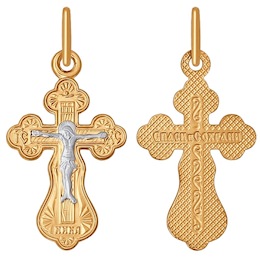 Крест из комбинированного золота 120051