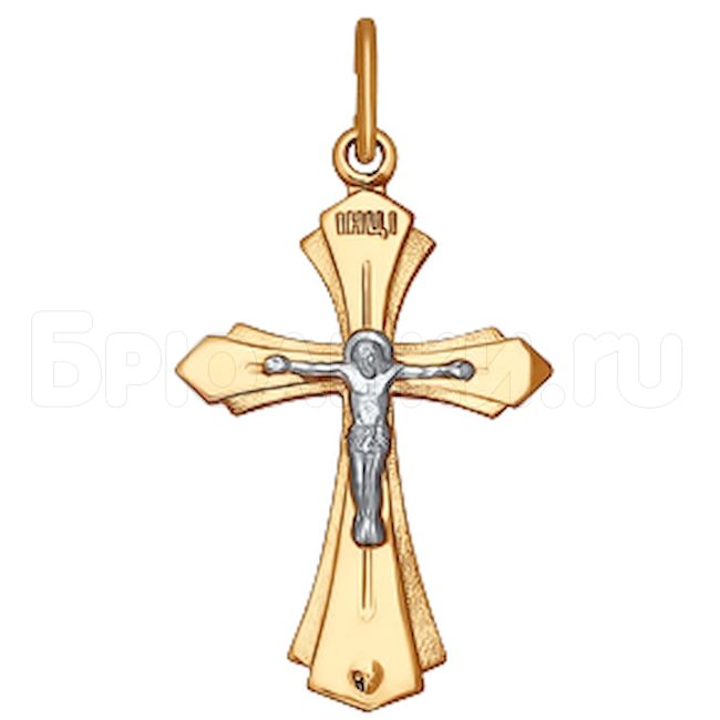 Крест из комбинированного золота 120080