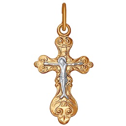 Крест из комбинированного золота 120086