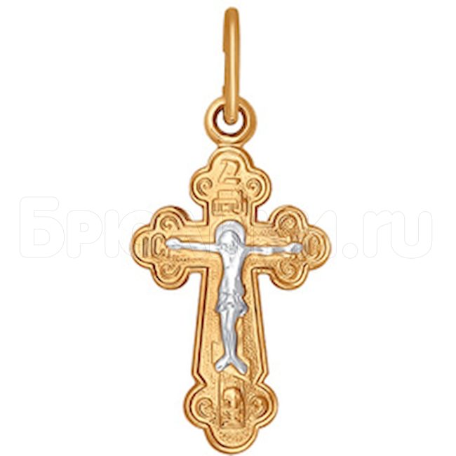 Крест из комбинированного золота 120145