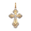 Крест из комбинированного золота с алмазной гранью 120315