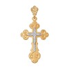 Крест из комбинированного золота с гравировкой 121022