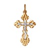 Крест из комбинированного золота с алмазной гранью 121181