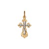 Крест из комбинированного золота с алмазной гранью 121191