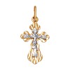 Крест из комбинированного золота с алмазной гранью 121192