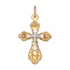 Крест из комбинированного золота с гравировкой 121218