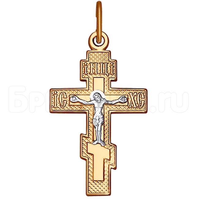 Крест из комбинированного золота 121250