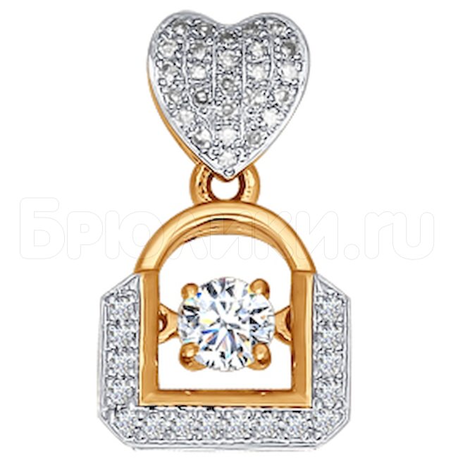 Золотая подвеска, украшенная бриллиантами и топазом Swarovski 6036009