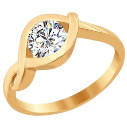 Помолвочное кольцо из золота со Swarovski Zirconia 81010019