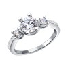 Белое кольцо с кристаллами Swarovski 81010050
