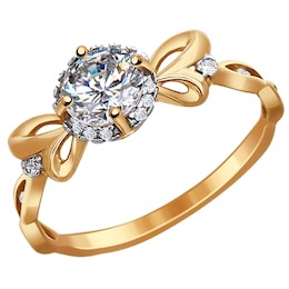 Кольцо из золота со Swarovski Zirconia 81010067