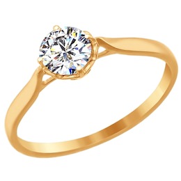 Помолвочное кольцо из золота со Swarovski Zirconia 81010079