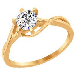 Помолвочное кольцо из золота со Swarovski Zirconia 81010081