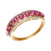 Золотое кольцо с кристаллами swarovski рубинового цвета 81010108