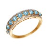 Золотое кольцо со swarovski zirconia голубого цвета 81010109