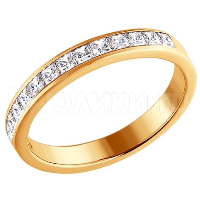 Обручальное кольцо из золота со Swarovski Zirconia 81010126