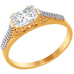 Кольцо из золота со Swarovski Zirconia 81010143