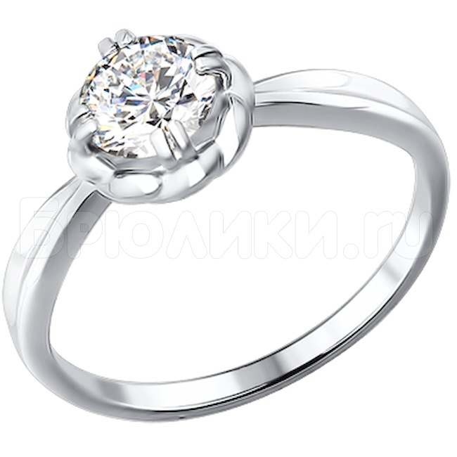 Помолвочное кольцо из белого золота с розой 81010167