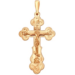 Крест из золочёного серебра с гравировкой 93120025