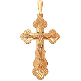 Крест из золочёного серебра с гравировкой 93120027