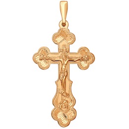 Крест из золочёного серебра с гравировкой 93120028
