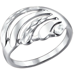 Кольцо из серебра с алмазной гранью 94010023
