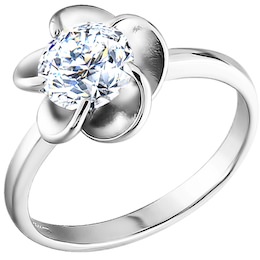 Серебряное кольцо в форме цветка 94010214