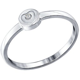 Помолвочное кольцо из серебра с фианитом 94011208