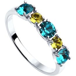 Cеребряное кольцо с кристаллами Swarovski 94012569