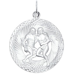 Подвеска знак зодиака из серебра с алмазной гранью 94030872