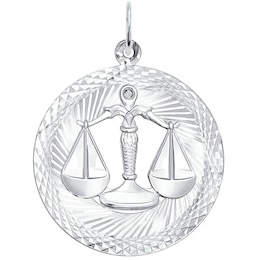 Подвеска знак зодиака из серебра с алмазной гранью 94030876